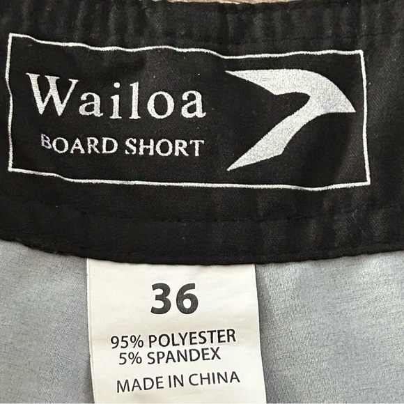 Wailoa Mahalo Palm Tree Graphic Board Shorts Swim Trunk Men Size 36 - Picture 6 of 8